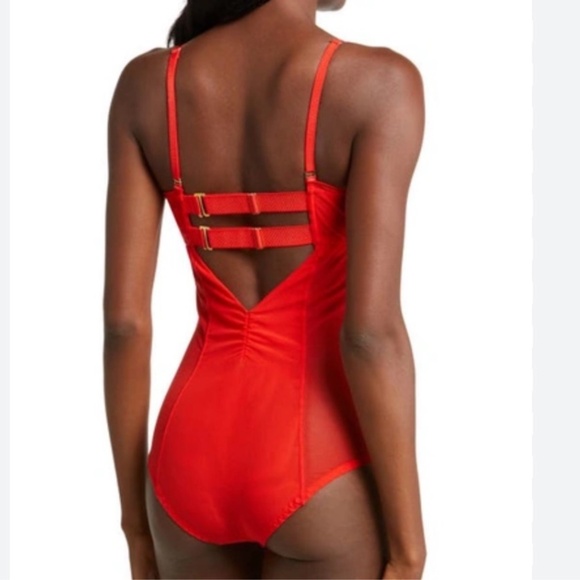 Revolve x Hah Under the Wire Bodysuit Blood Orange Red Size Small New with Tags - Picture 5 of 15